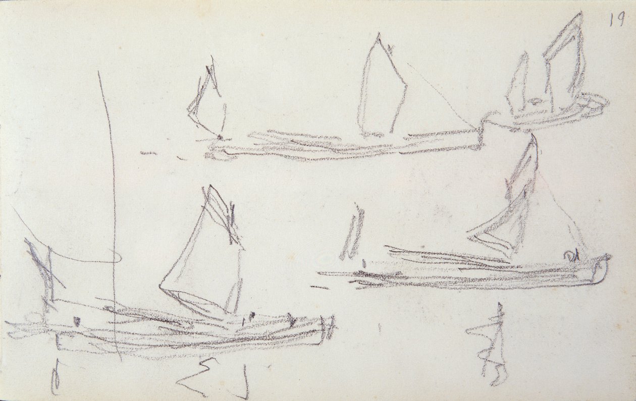 Studie für London-Serie, Boote auf der Themse von Claude Monet