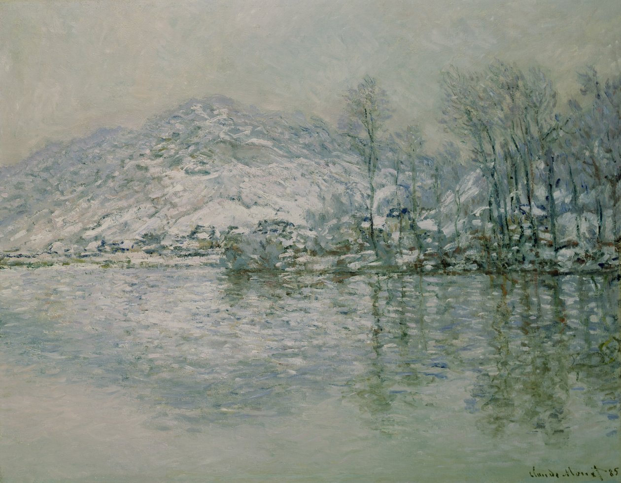Die Seine bei Port Villez im Winter, 1885 von Claude Monet