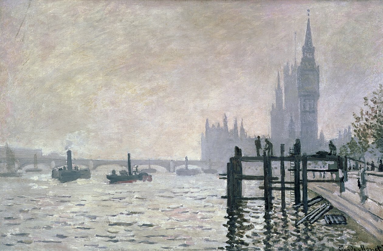 Die Themse unterhalb von Westminster, 1871 von Claude Monet