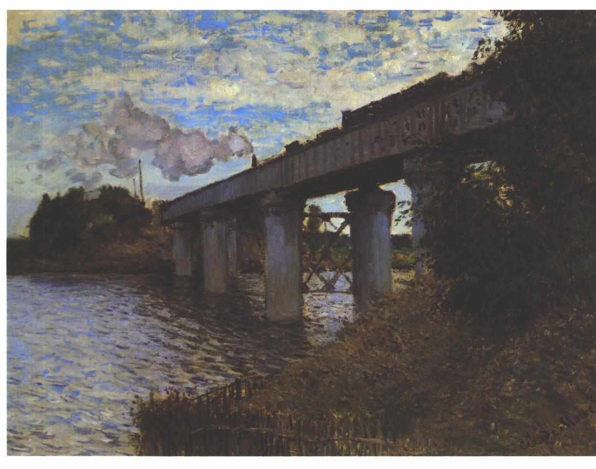 Die Eisenbahnbrücke in Argenteuil von Claude Monet