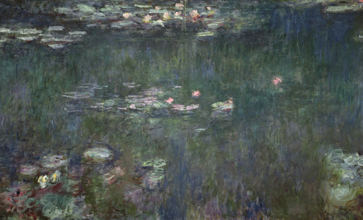 Seerosen: Grüne Reflexionen, 1914-18 (zentraler Abschnitt) von Claude Monet
