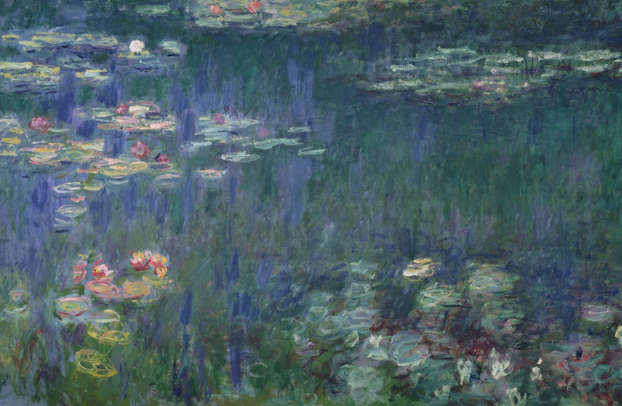 Seerosen: Grüne Reflexionen, 1914-18 (linker Abschnitt) von Claude Monet