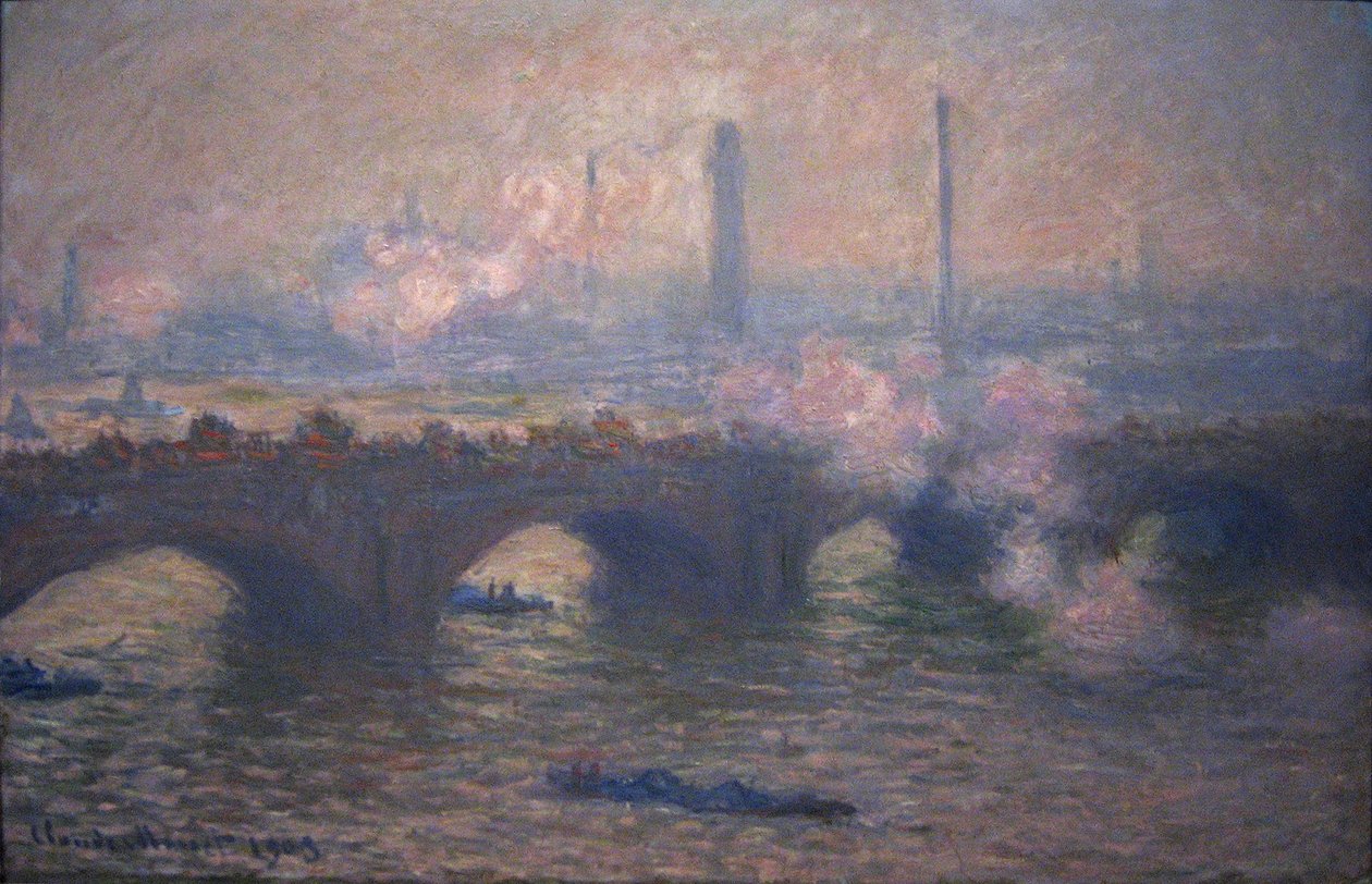 Waterloo-Brücke, grauer Tag von Claude Monet