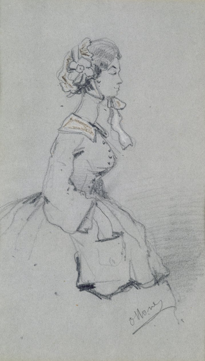 Junge Frau mit einem Band, 1857 von Claude Monet