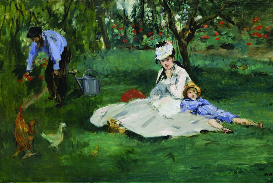 Édouard Manet - Die Familie Monet in ihrem Garten in Argenteuil von Claude Monet