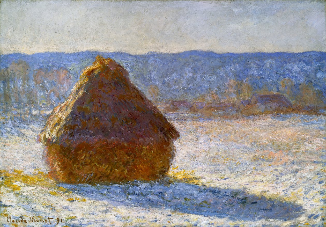 Getreidehaufen im Morgenschnee-Effekt von Claude Monet