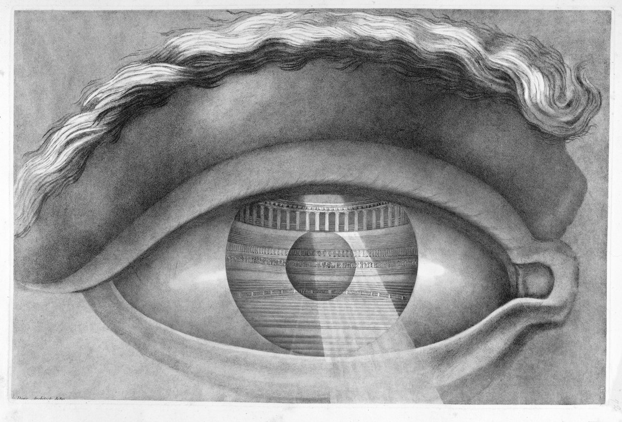 Auge, das das Theater in Besançon, Frankreich, 1847 umschließt von Claude Nicolas Ledoux