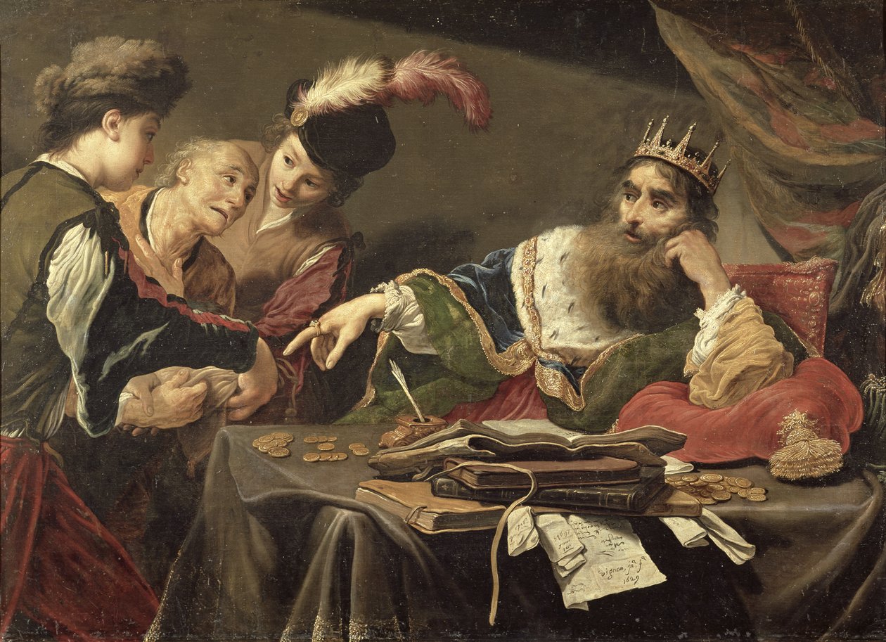 Kroisos empfängt einen Tribut von einem lydischen Bauern, 1629 von Claude Vignon