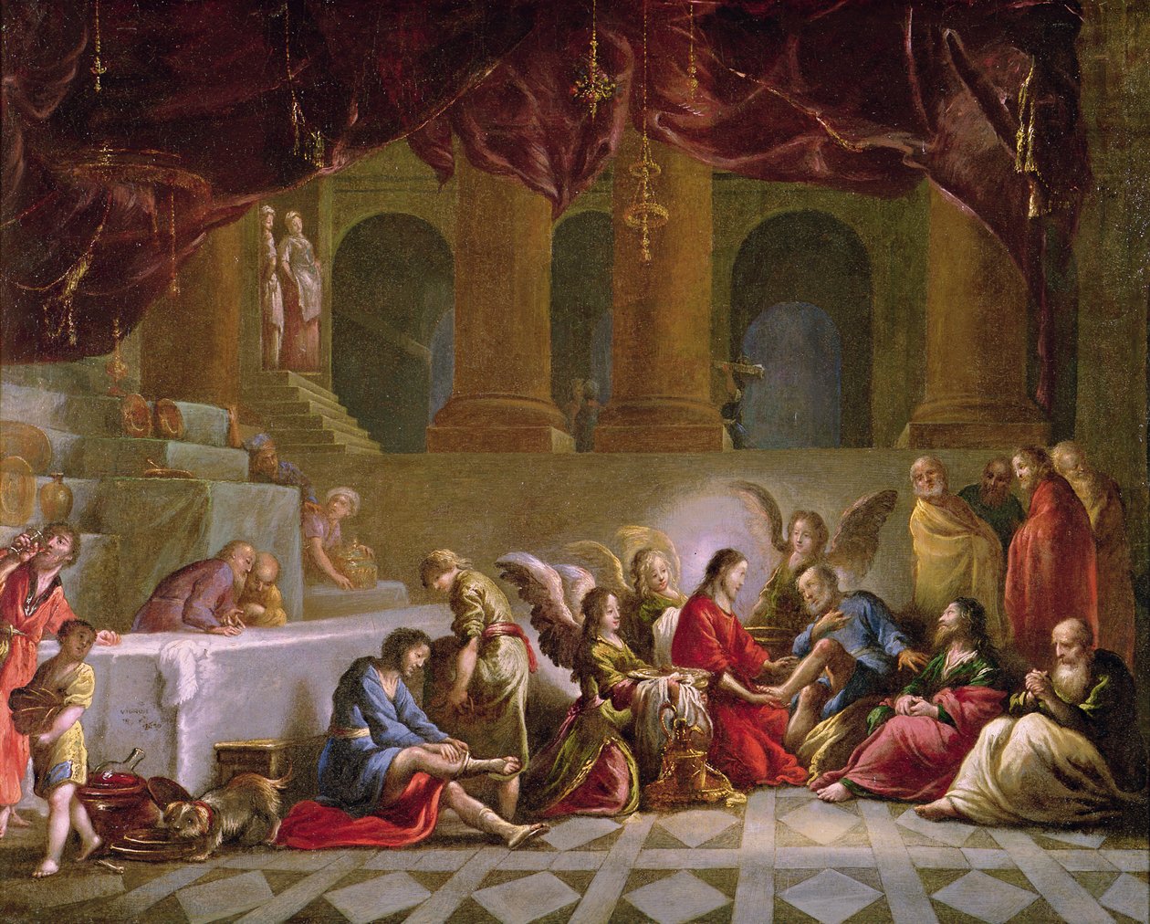Jesus wäscht die Füße der Jünger von Claude Vignon