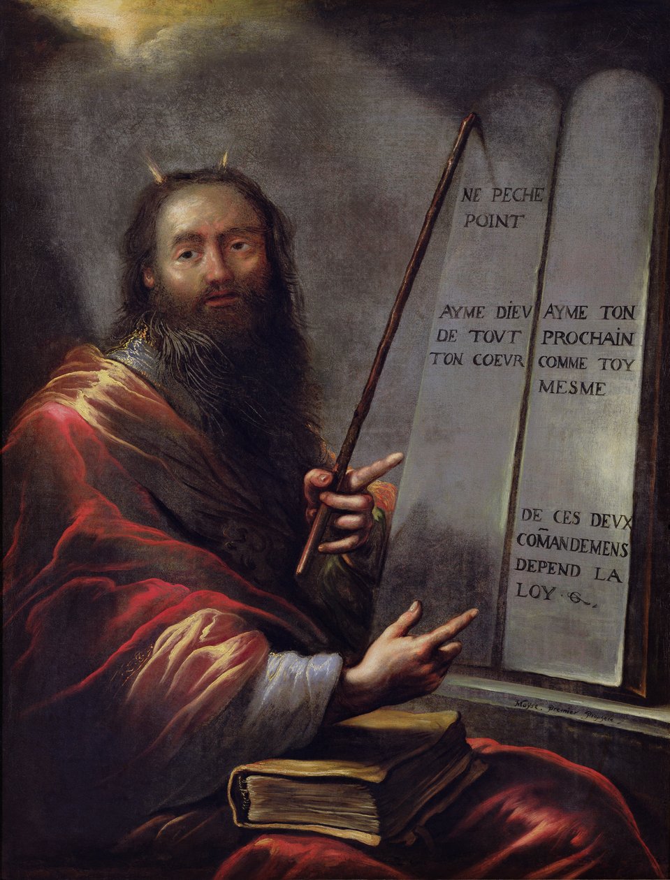 Moses und die Gesetzestafeln von Claude Vignon