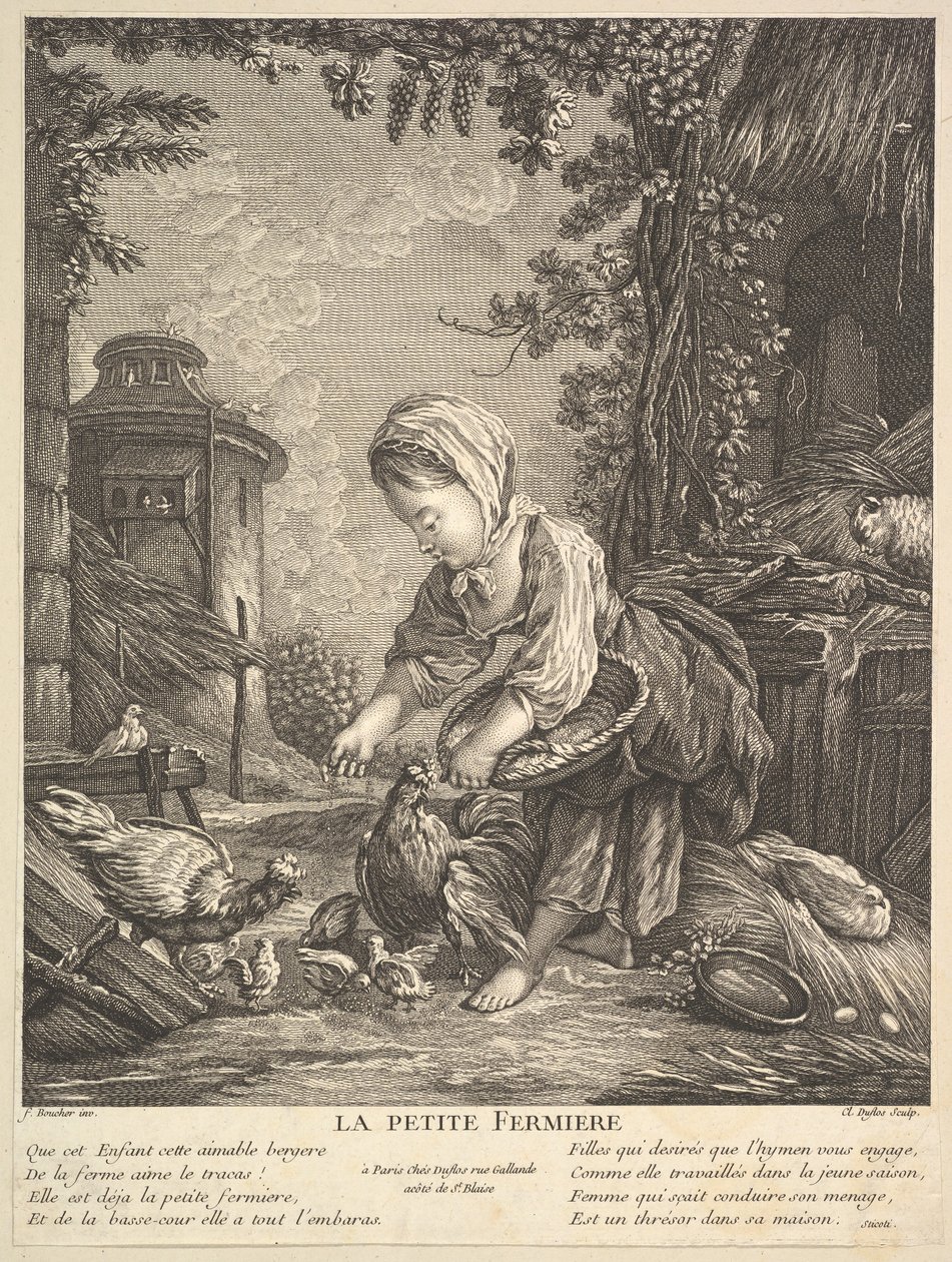 Das kleine Bauernmädchen, ca. 1753 von Claude Augustin Duflos