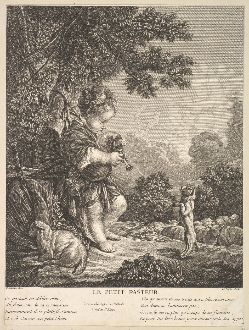 Der kleine Hirte, ca. 1753 von Claude Augustin Duflos