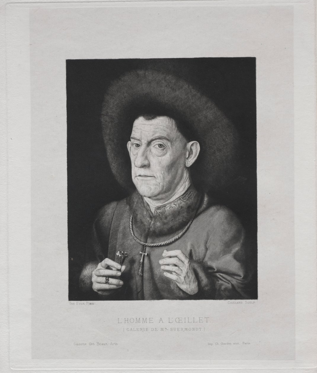Mann mit Nelke von Claude Ferdinand Gaillard