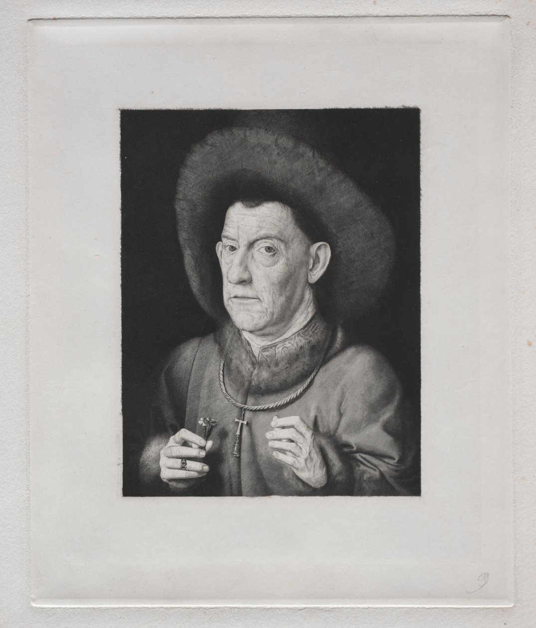 Mann mit einer Nelke von Claude Ferdinand Gaillard