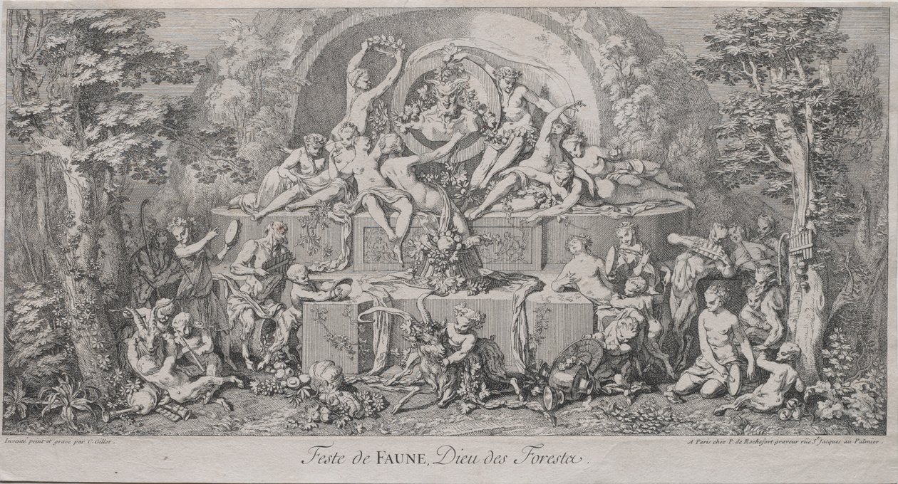Die vier Feste: Fest des Faunus von Claude Gillot