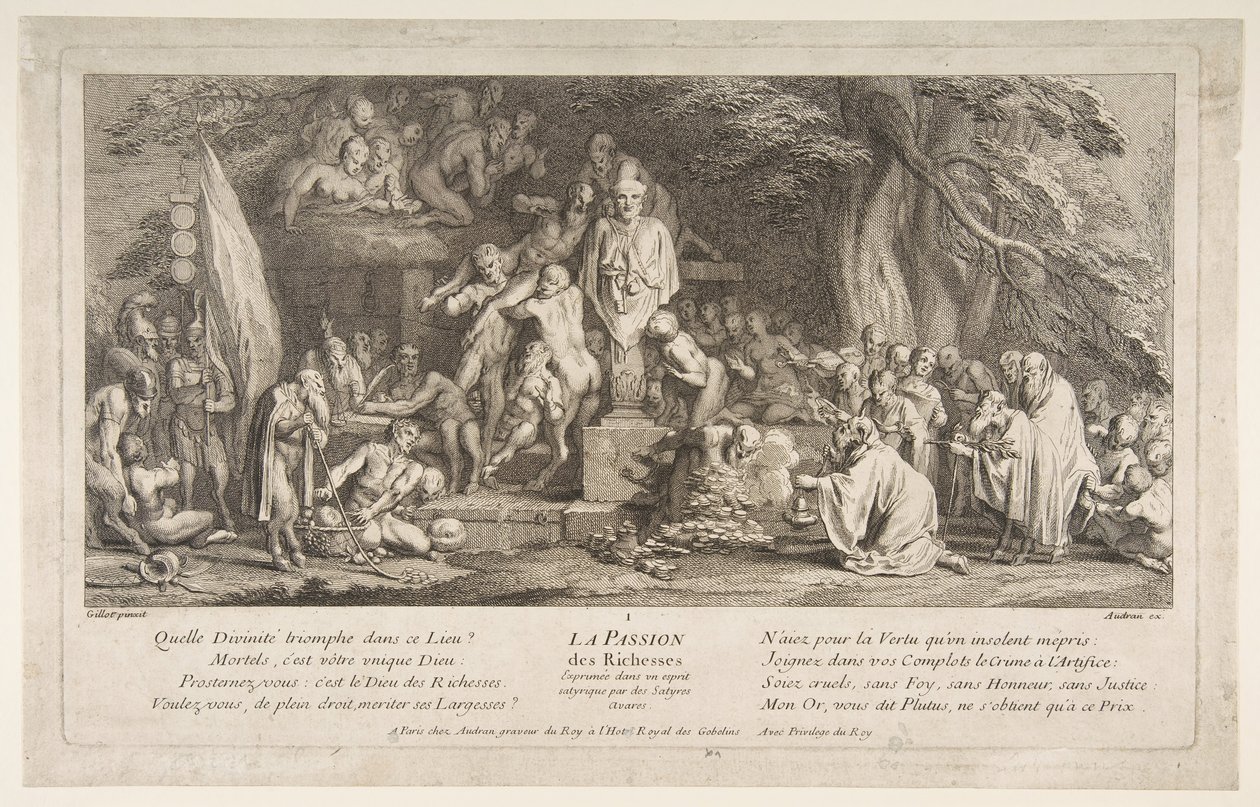 Die Leidenschaft für Reichtum, n.d. von Claude Gillot