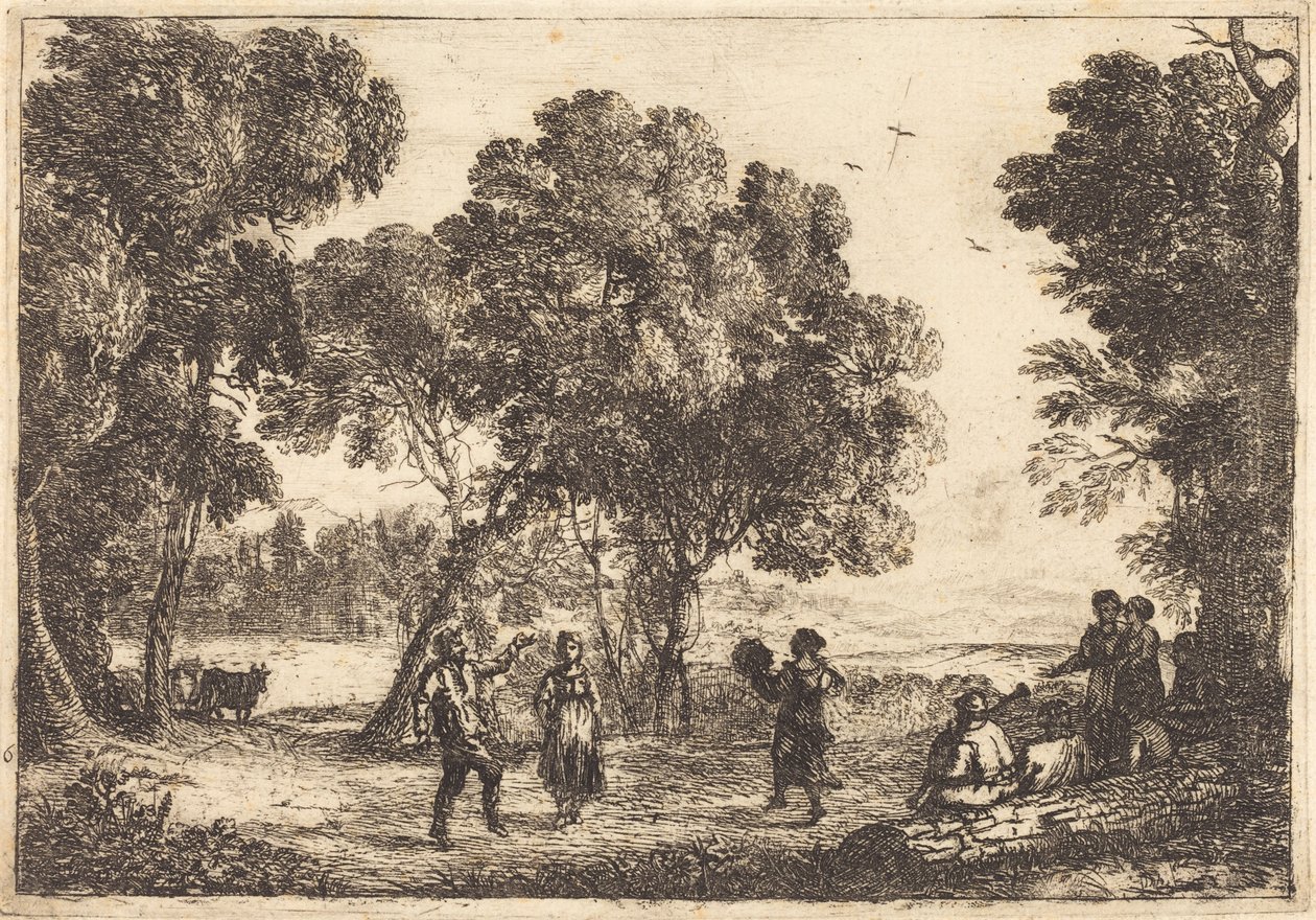 Tanz unter den Bäumen von Claude Lorrain