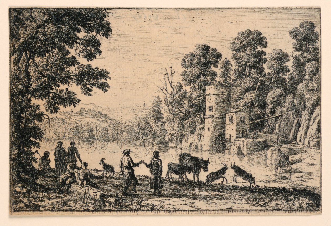 Tanz am Flussufer von Claude Lorrain