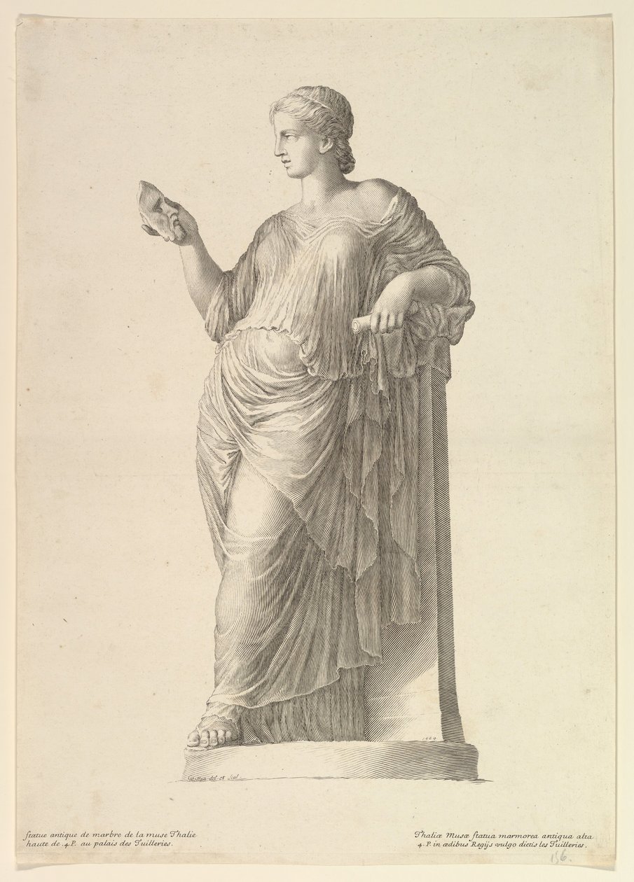 Antike Statue der Muse Thalia, 1669 von Claude Mellan