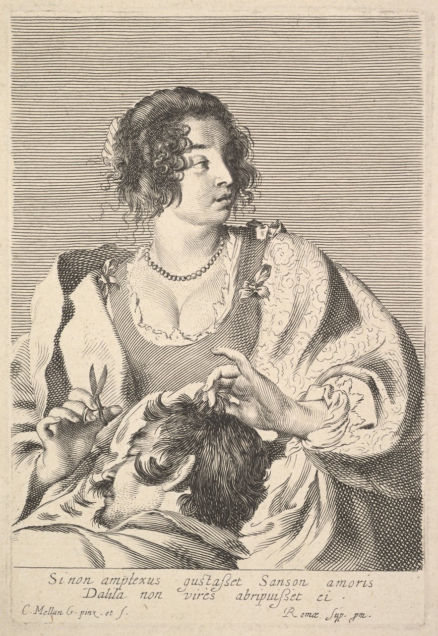 Delilah schneidet Samsons Haar von Claude Mellan