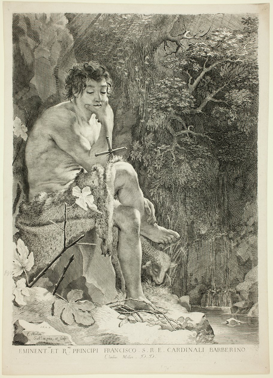 Johannes der Täufer in der Wüste von Claude Mellan