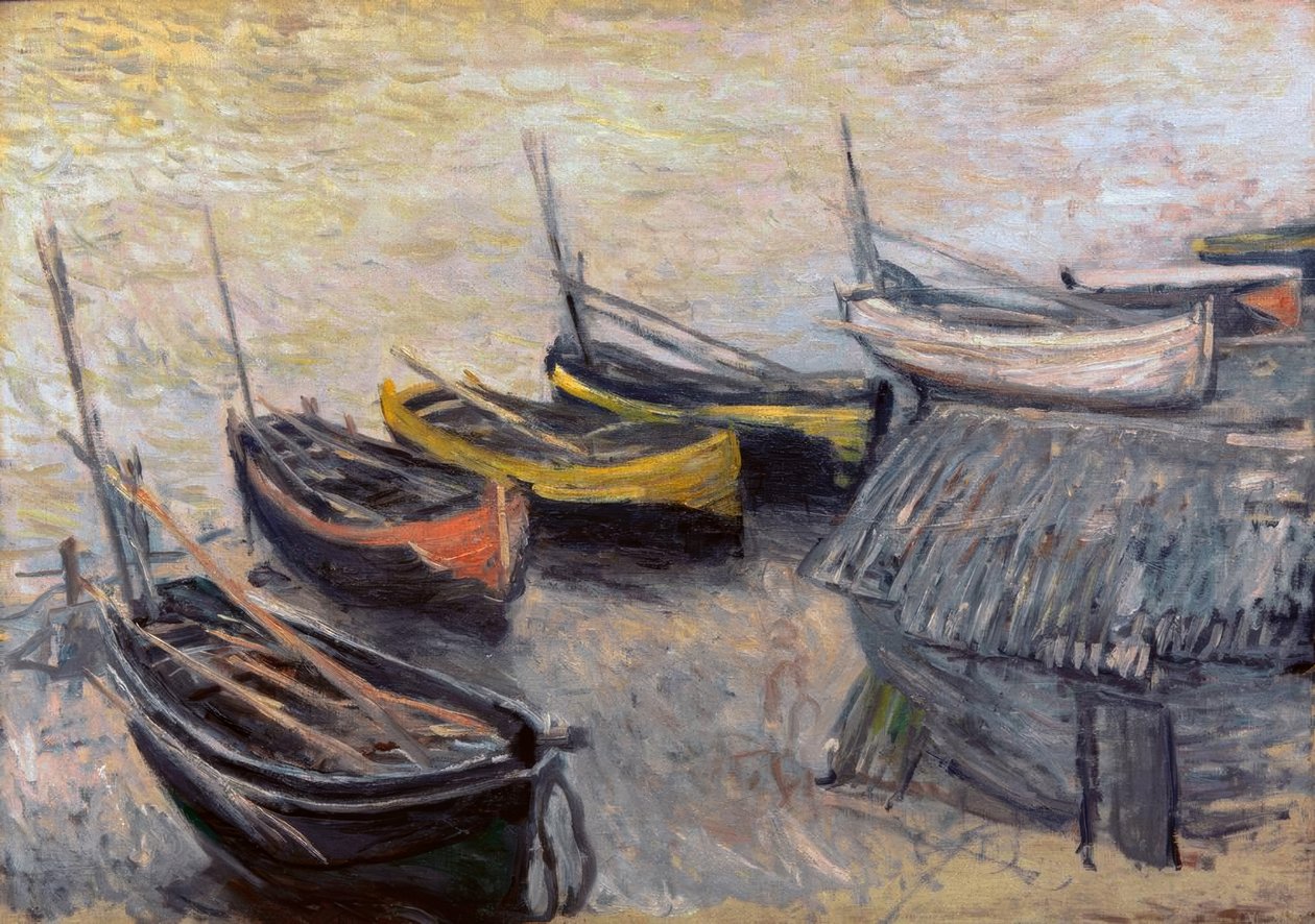 Boote am Strand von Claude Monet
