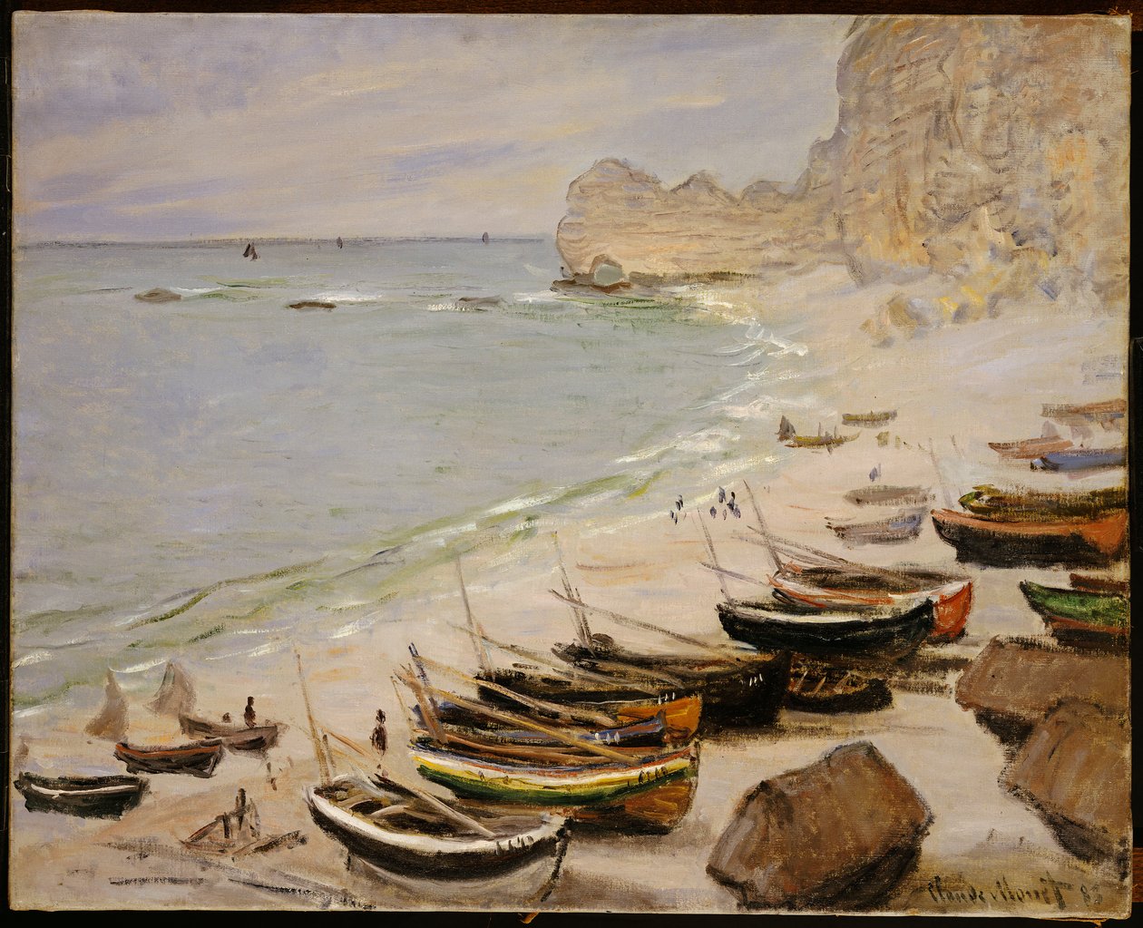 Boote am Strand von Etretat, 1883 von Claude Monet