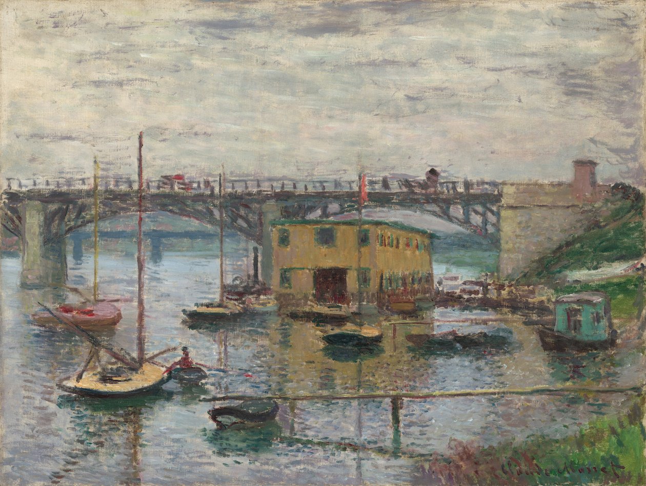 Brücke bei Argenteuil an einem grauen Tag von Claude Monet