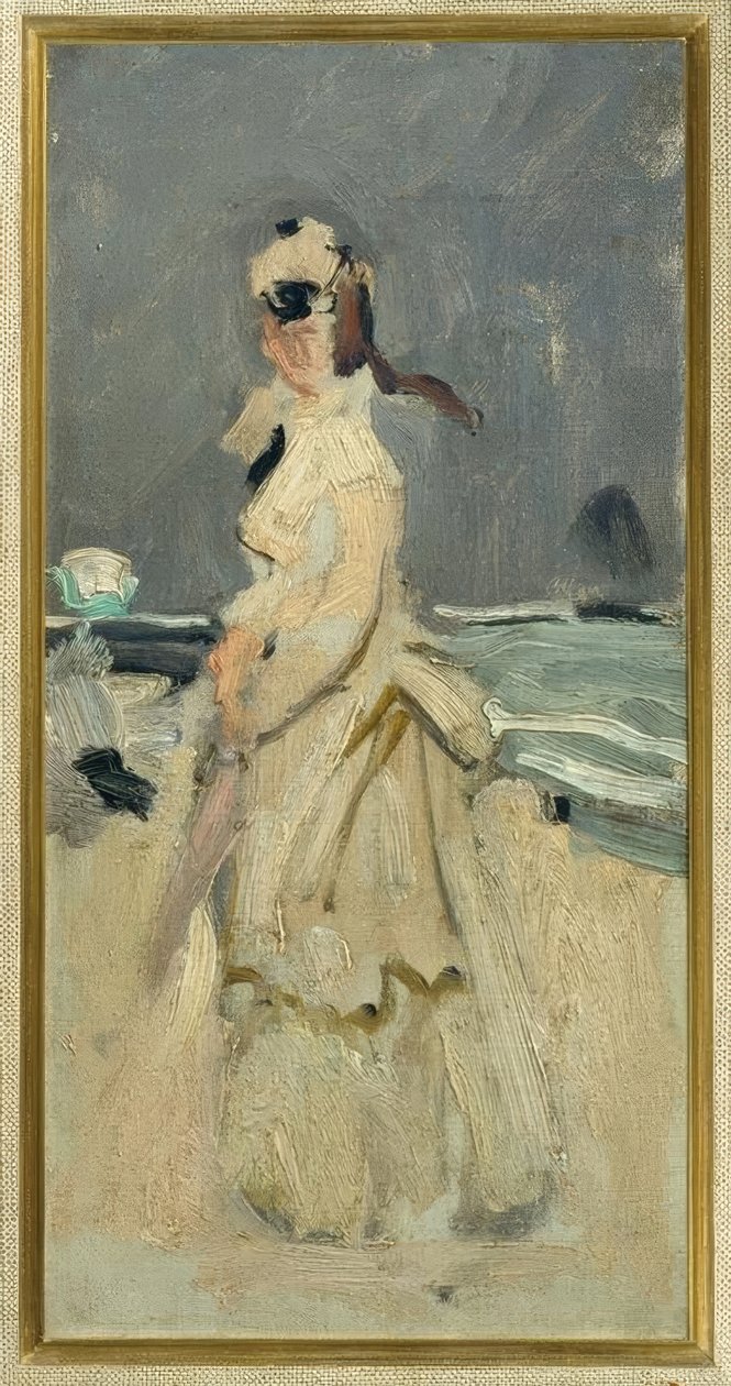 Camille am Strand von Claude Monet