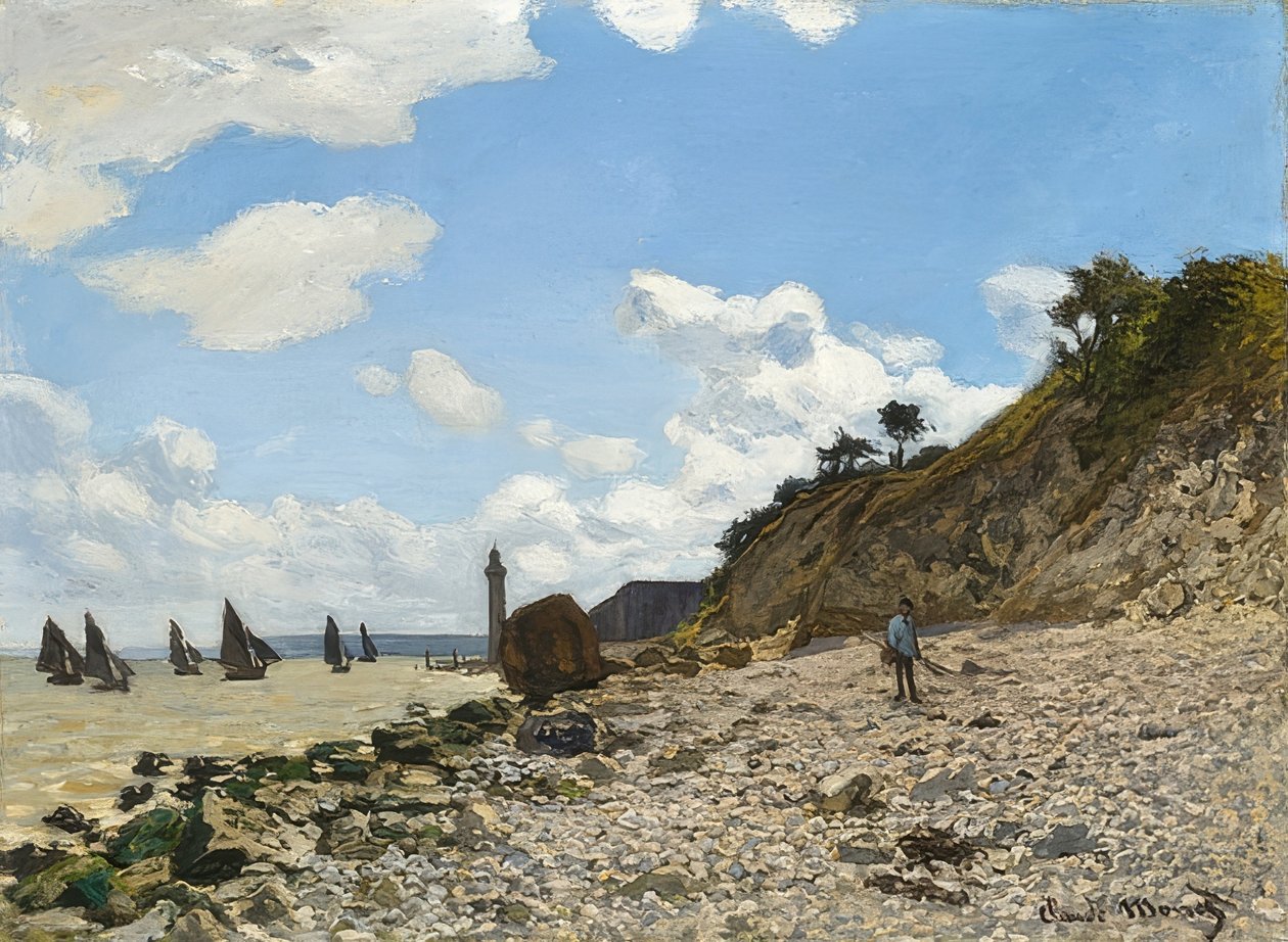 Der Strand von Honfleur von Claude Monet