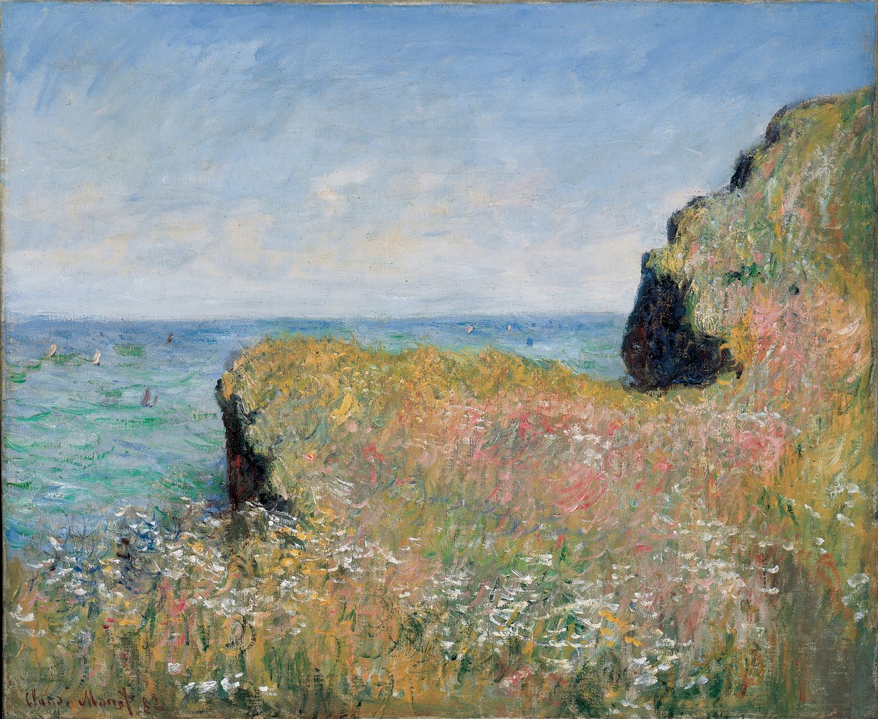 Am Rand der Klippe, Pourville, 1882 von Claude Monet