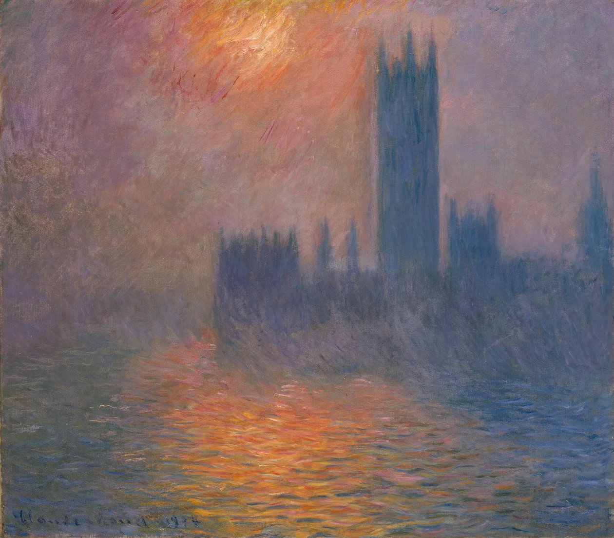 Häuser des Parlaments. Sonnenuntergang, 1900-1901 von Claude Monet