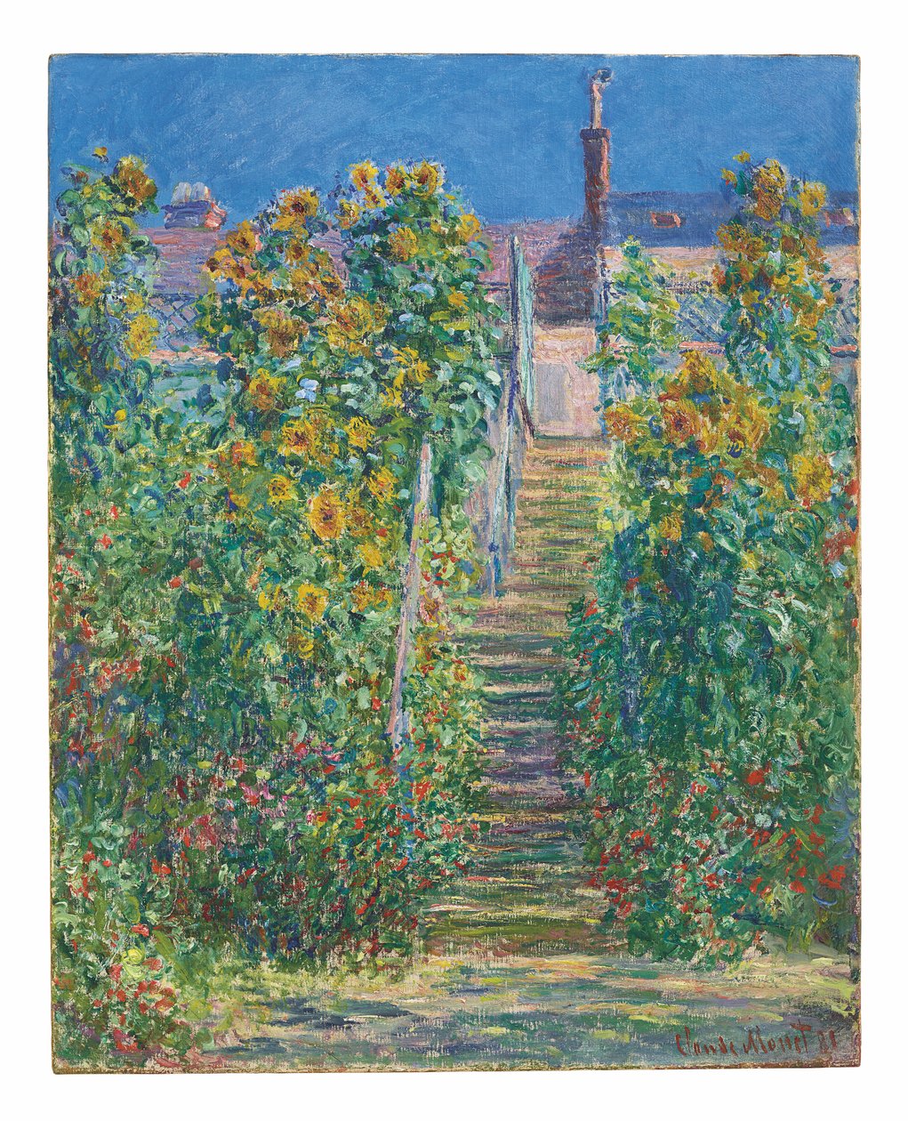 Die Treppe in Vétheuil von Claude Monet