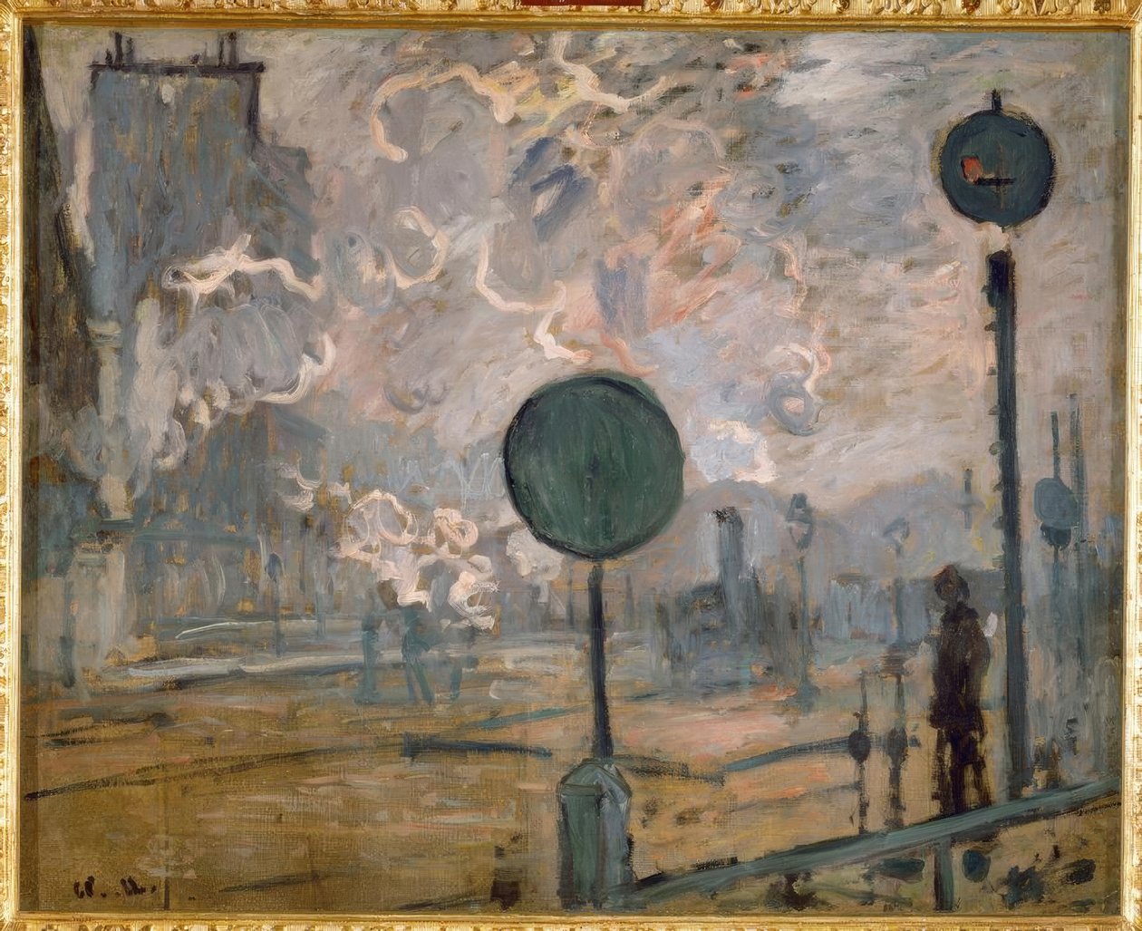 Der Bahnhof Saint-Lazare außen (das Signal) von Claude Monet