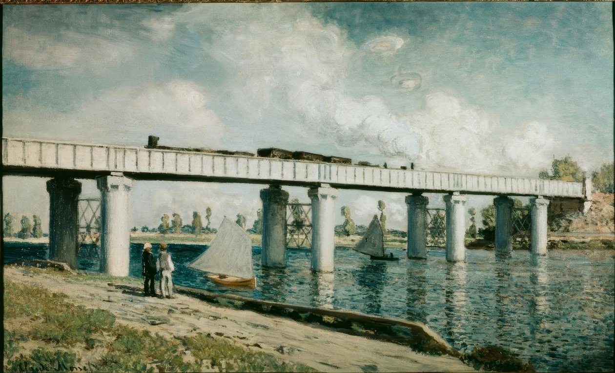 Die Eisenbahnbrücke in Argenteuil von Claude Monet