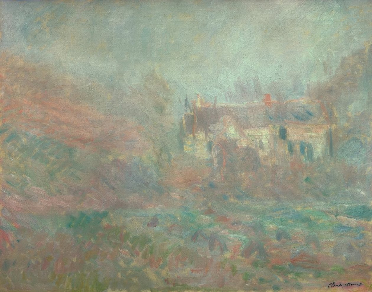Maisons à Falaise, Nebel von Claude Monet