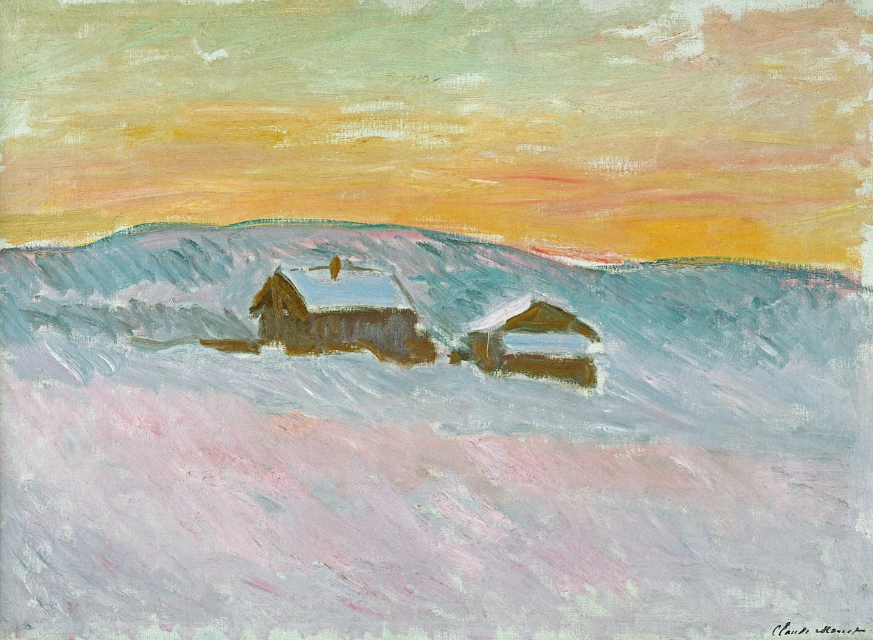 Norwegische Landschaft, blaue Häuser, 1895 von Claude Monet