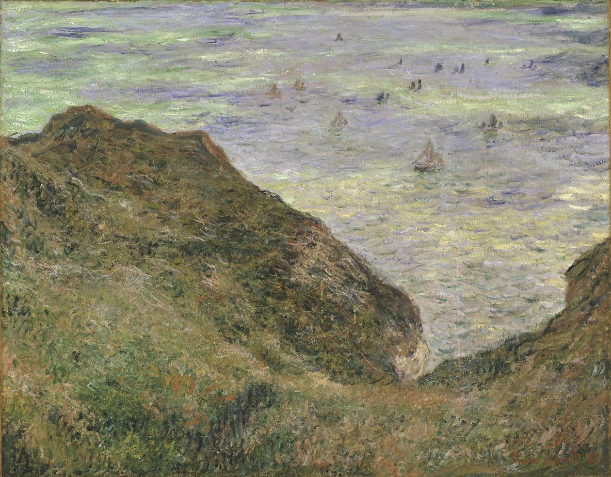 Auf der Klippe bei Pourville von Claude Monet