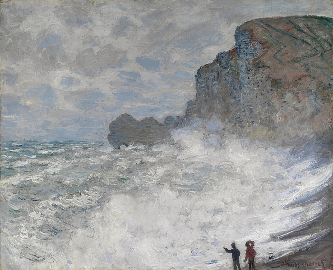 Rauhes Wetter in Étretat von Claude Monet