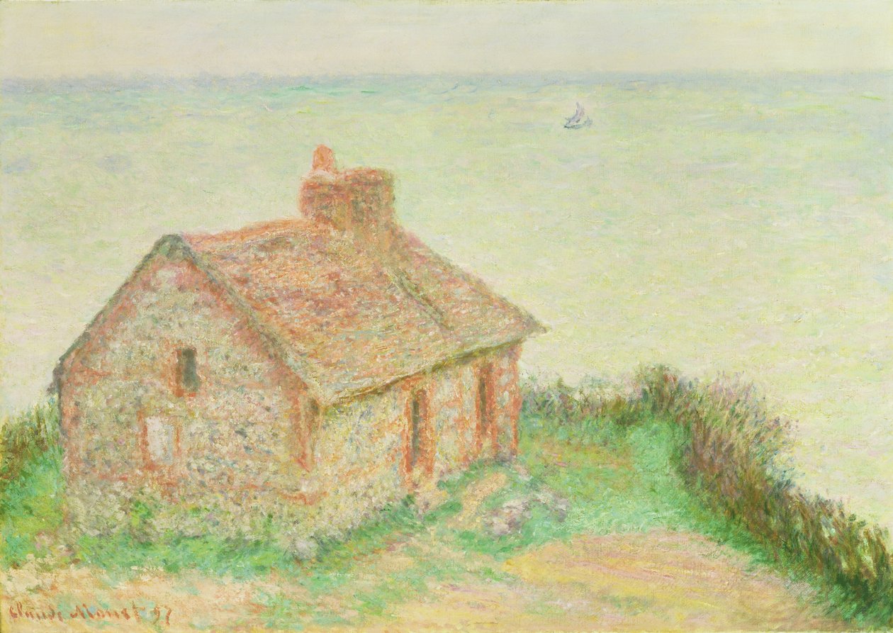 Das Haus am Douanier, Rosa Effekt, 1897 von Claude Monet