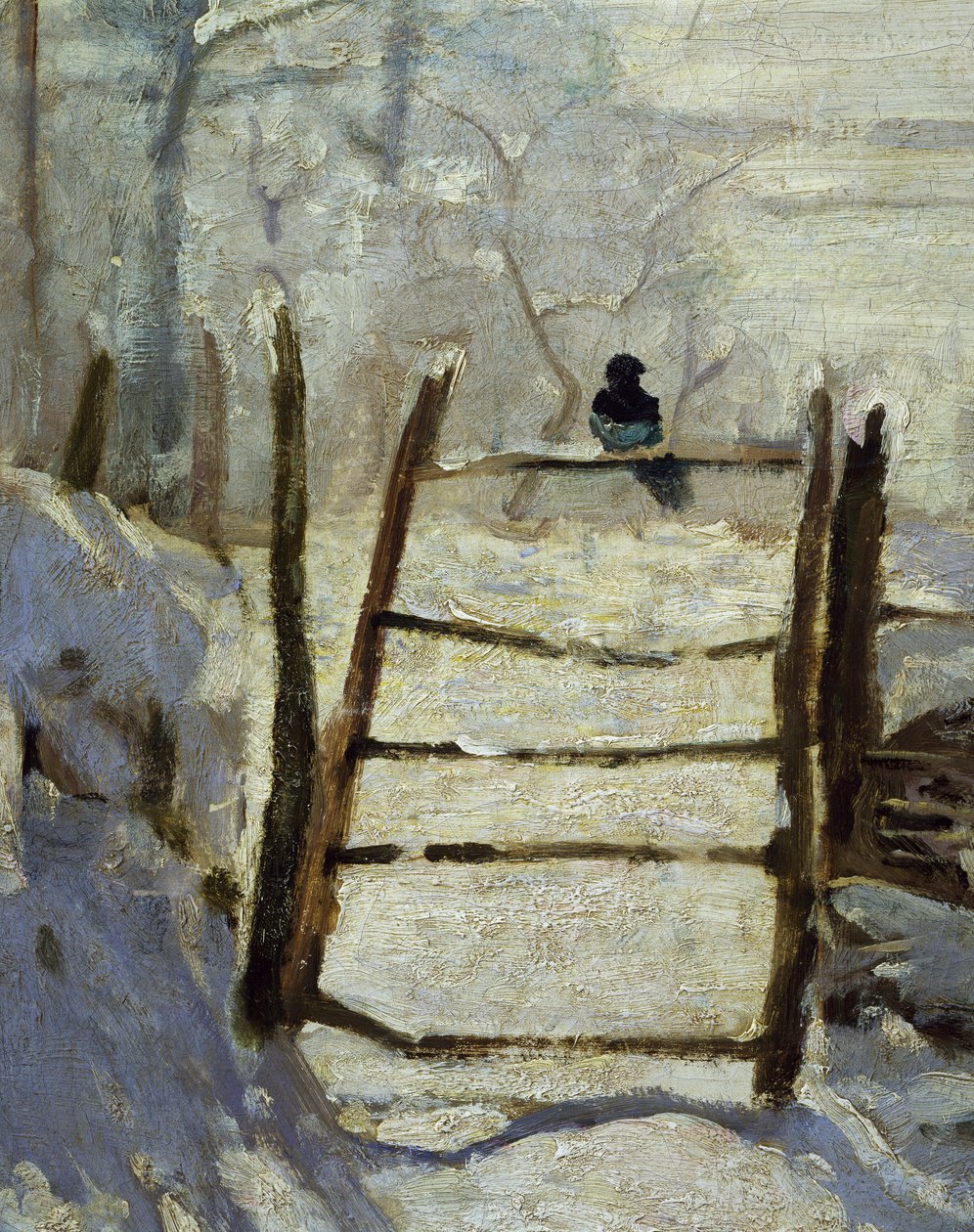 Die Elster (Detail) von Claude Monet