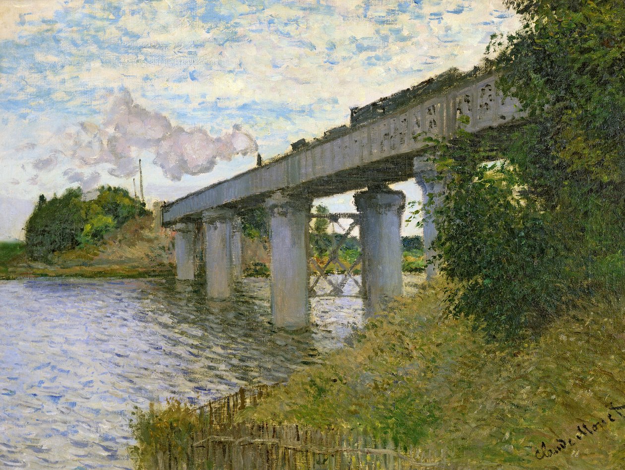 Die Eisenbahnbrücke in Argenteuil von Claude Monet