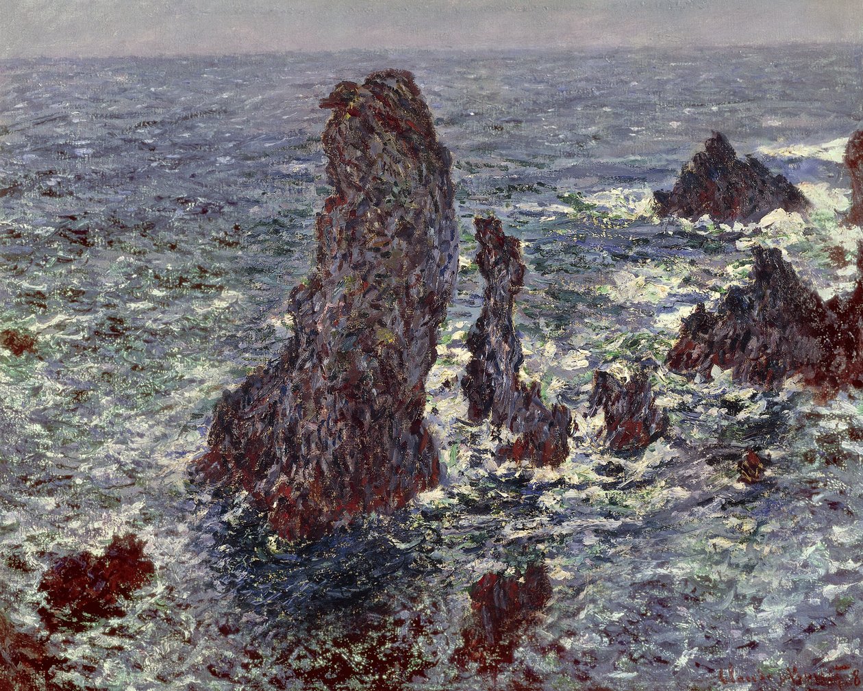 Die Felsen von Belle-Ile von Claude Monet