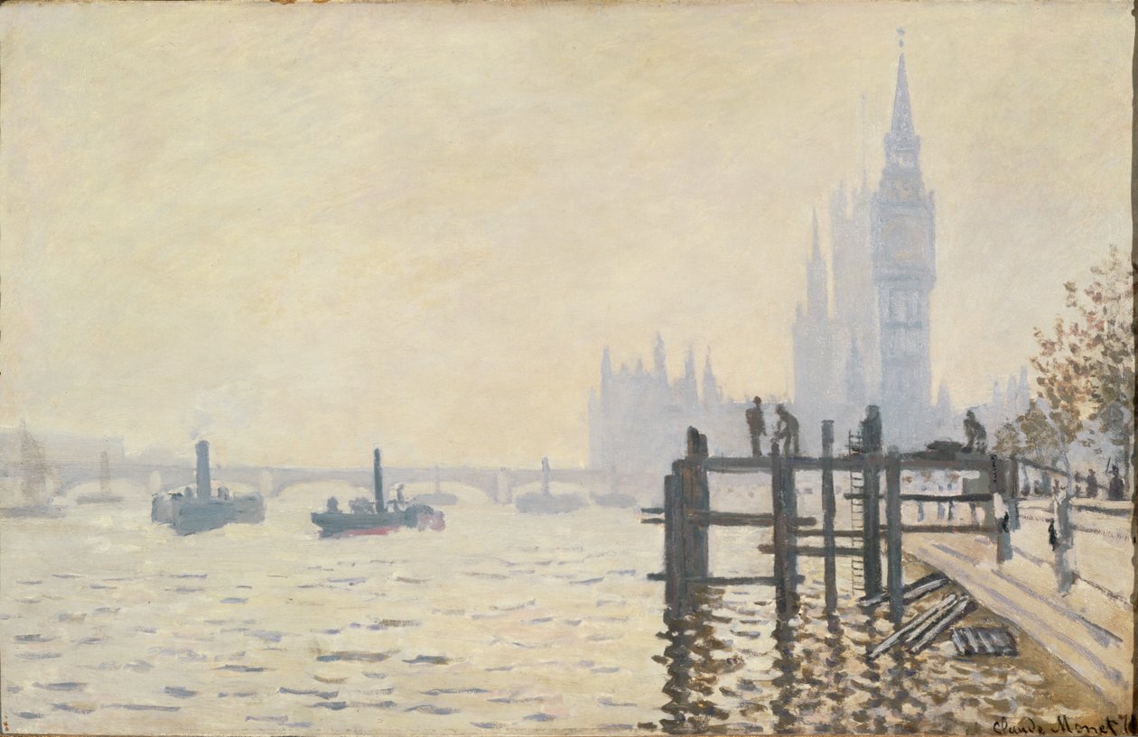 Die Themse unterhalb von Westminster von Claude Monet