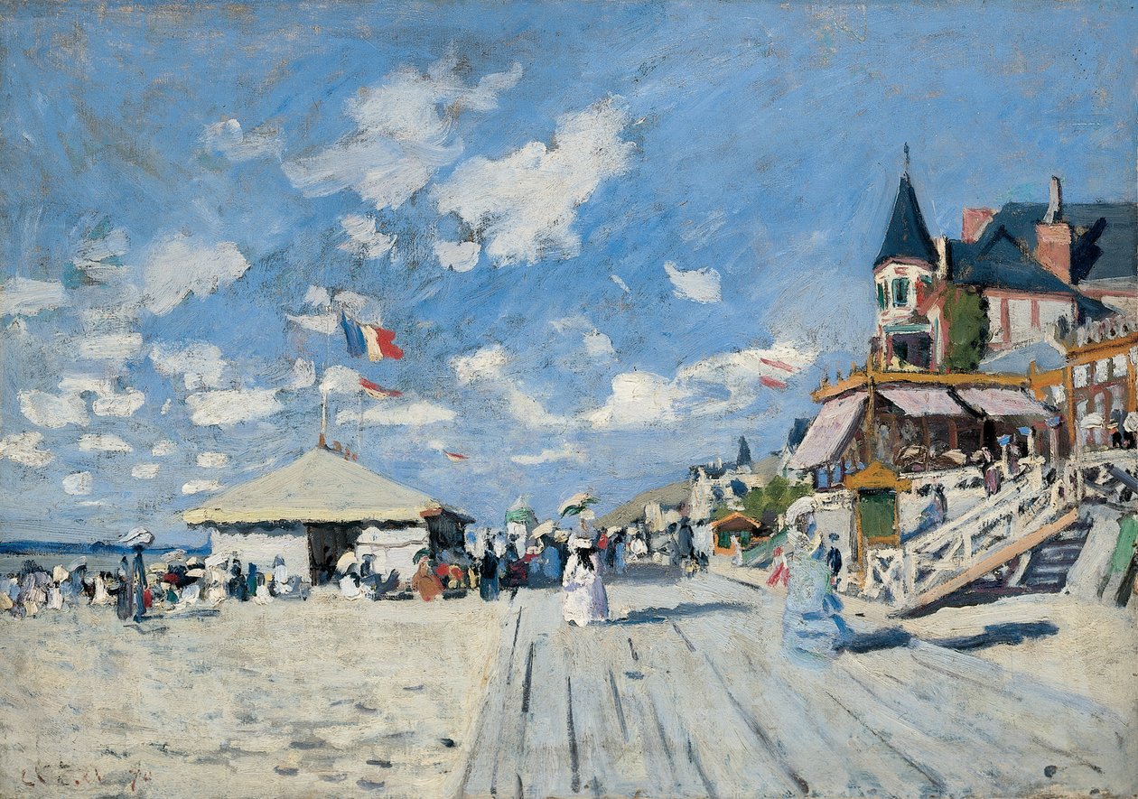 Die Strandpromenade am Strand von Trouville von Claude Monet