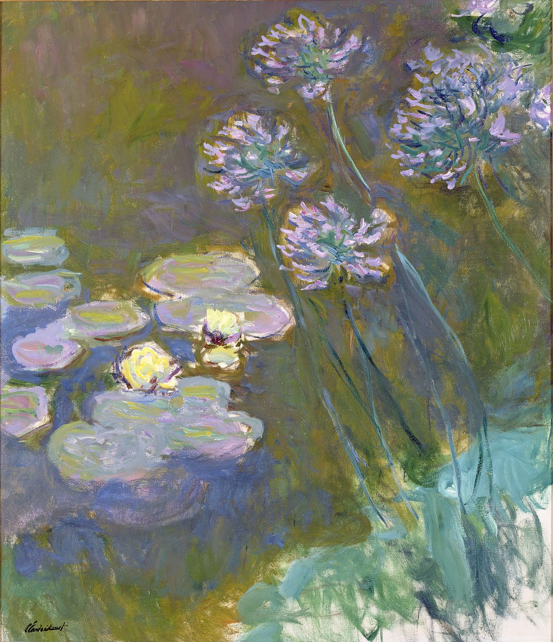 Seerosen und Agapanthus von Claude Monet