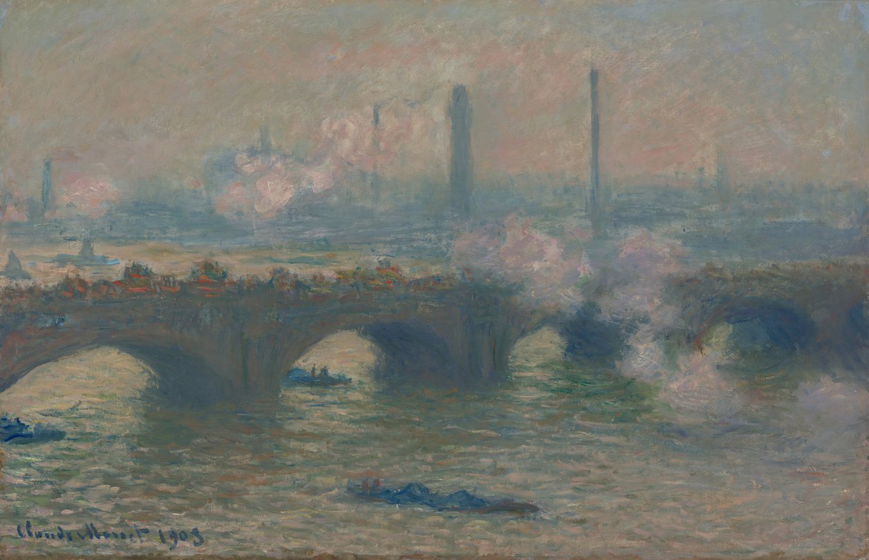 Waterloo-Brücke, grauer Tag von Claude Monet