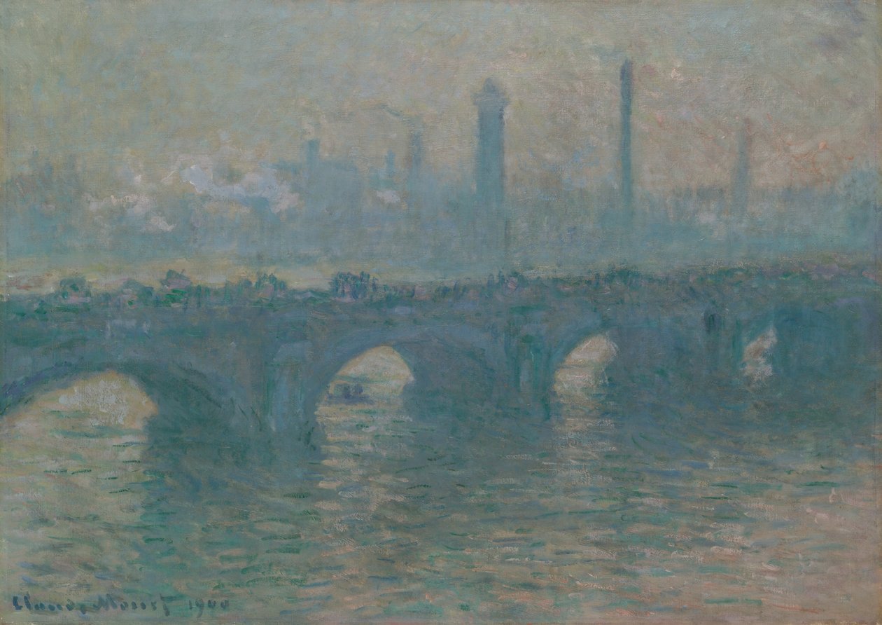 Waterloo-Brücke, graues Wetter von Claude Monet