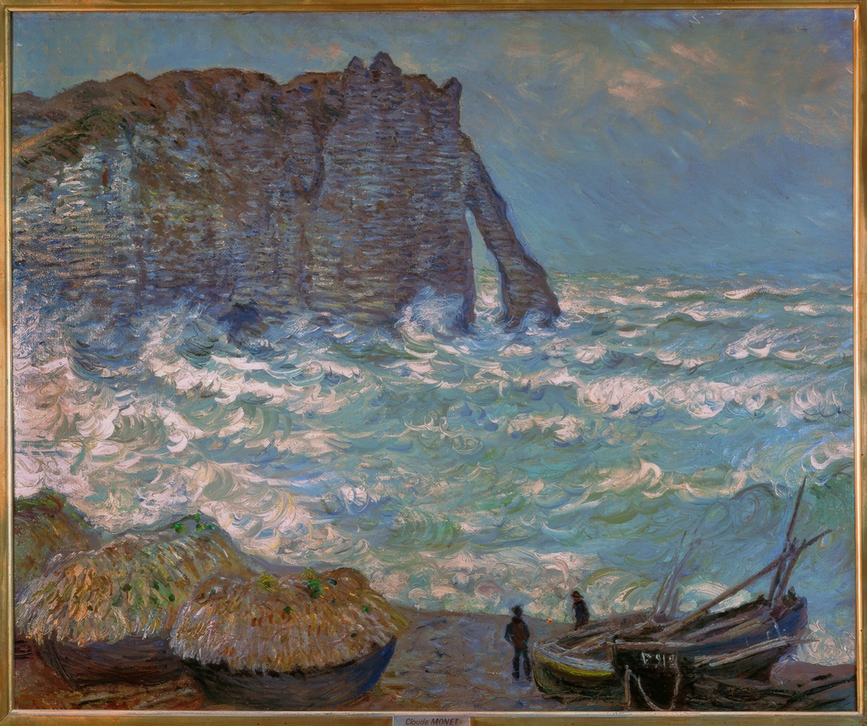 Stürmische See in Étretat von Claude Monet