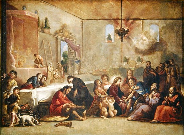 Christus wäscht den Jüngern die Füße, 1653 von Claude Vignon